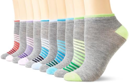 Modern Heritage Women's Ten-Pair Pack Ombre Stripe Low-Cut Socks
