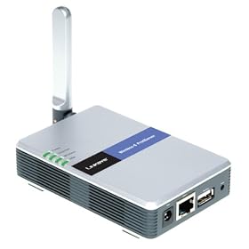 Linksys Wireless-G PrintServer WPS54G - Print server - Hi-Speed USB - Ethernet, Fast Ethernet, 802.11b, 802.11g - 10Base-T, 100Base-TX