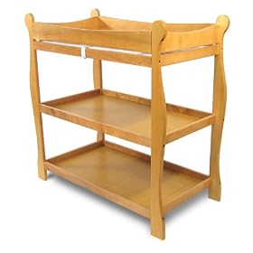 Badger Basket Honey Sleigh Style Baby Changing Table