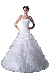 Strapless Mermaid 2015 Ruched Lace  Dress with a Brush/Sweep Train 