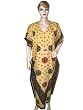 Women Caftan Cotton Kaftan Cream Black Floral Print Evening Wear Nighty