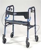 `Clever Lite Folding Walker w/Seat and Brakes Comes with flip up seat with built in carry handle * A