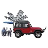 Olympic 4X4 921-114 Dave's Rack Luggage Rack and Sunshade In One For Jeep - Rubicon Black (Matte)