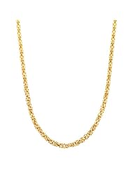 18 Karat Yellow Gold Over Sterling Silver Round Byzantine Necklace (3.6mm, 18, 20 or 24 inch)
