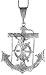 Sterling Silver 2 1/16 (52mm) Large Mariner's Cross Pendant