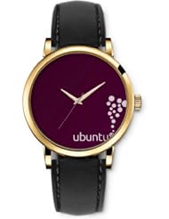 SPRAWL Aanalog Fashion Series Gold Ladies Watches of Genuine Black Leather Strap,Unique Wrist Watch for Women Girls Designed with Bubbles in brown background