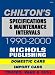 Chilton's (CHI9310) Specifications & Maintenace Interval 1990-2000 - Quick Reference Manual