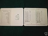 Augusta National Golf Club Masters scorecard