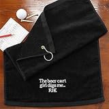 Embroidered Black Personalized Golf Towels  You Design It