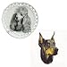 Full Color Doberman Pinscher Shaped Plate, Porcelain by Rosalinde (8' diameter)