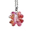 Handmade Four Leaf Clover Murano Pendant- Pink