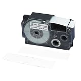 Casio XR-9WE2S 9mm Labeling Tape (Black on White) 2-Pack
