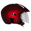 Motorcycle Scooter Open Face Helmet DOT - Rubber Red (X-Large)