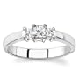 18k White Gold or Yellow Gold Three-Stone Princess-Cut Diamond Ring (H/SI2, 1/4 ct. tw.)