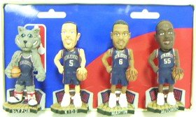 New Jersey Nets Road Jersey Forever Collectibles Mini Bobble Head Set images