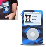 (Blue Zebra) Apple Ipod 30Gb G5 Video (Color Fade Resistant) Silicone Skin Case + 12V Car Charger - By PCMicroStore