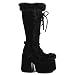 Women's CAMEL-311 Spike Angel, Black Imitation Suede-Size 7