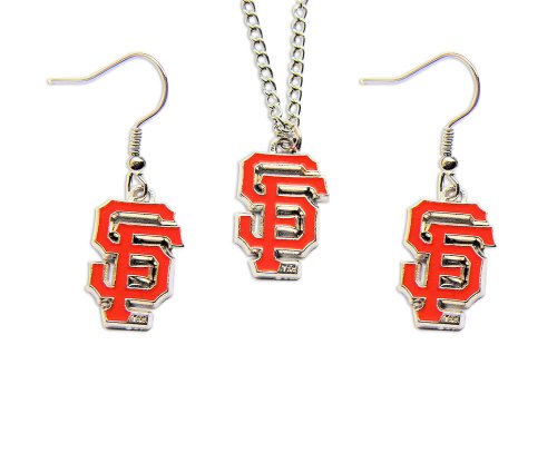 San Francisco Giants Necklace and Dangle Earring Charm Set NFL