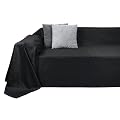 Tagesdecke �berwurf Decke "Campione" 210x280cm Farbe: schwarz
