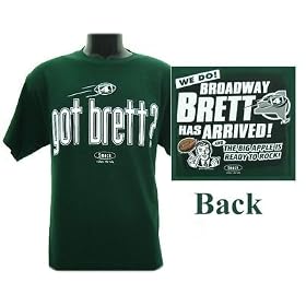 Buy Broadway Brett Favre Jettisoned to New York's Big Apple T-shirt by Smack Apparel