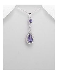 CZ Pendant Necklace In 92.5 Sterling Silver