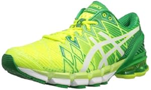Asics - Mens Running Gel-Kinsei 5 Shoes In Flsh Yllw/Wht/Grn, UK: 8 UK, Flsh Yllw/Wht/Grn