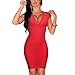Meilun® Women's Rayon Sexy V-neck Party Clubwear Bandage Dress