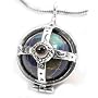 Sterling Silver Multi-Stone Caged Earth Globe Pendant