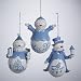 Pack of 6 Blue Cameo Scenic Snowmen Christmas Ornaments 4.5
