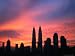City Skyline at Sunrise Dominated by Petronas Twin Towers, Kuala Lumpur, Malaysia Lon...