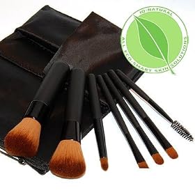 8pc Mineral Makeup Brush Set Black professional UNDER $22.00!
