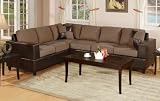 San Diego Saddle Brown/Espresso Sectional Sofa Set