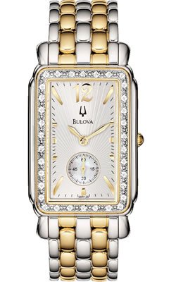 Bulova Women's 98R126 Diamond Accented Case Bracelet White Dial Watch