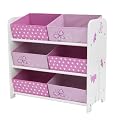 Worlds Apart 66EFB01 Kommode mit 6 Aufbewahrungsboxen im Blumendesign