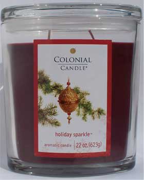 Colonial At Home Holiday Sparkle Oval Jar Candle 22 Oz.