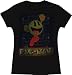 Pac-Man Jumping Faded Juniors Black Tee T-shirt