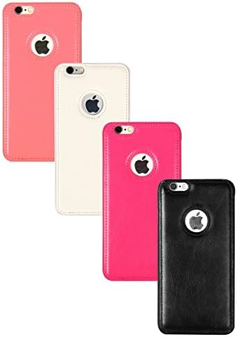 4PACK iPhone 6S Plus Hard Cases iLoveTech for Apple iPhone 6S Plus(2015) iPhone 6 plus(2014)Black+White+Pink+Rose Red