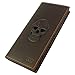 LXFF Mens Vintage Skull Genuine Leather Long wallet Bifold Wallets for Men
