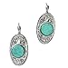 Tagoo Vintage Silver Alloy Round Inlaid Turquoise Drop Earrings