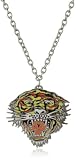 Ed Hardy Tiger Base Metal With Cubic Zirconia Outlined Necklace, 24 