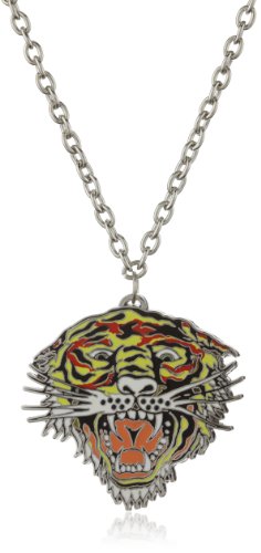 Ed Hardy Tiger Base Metal With Cubic Zirconia Outlined Necklace, 24