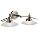 Kichler Lighting 6162NI Structures 2-Light Halogen Wall Mount Bath Strip, Brushed Nickel with Satin-Etched Glass