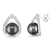 14k White Gold Black Tahitian Pearl with Diamond title=