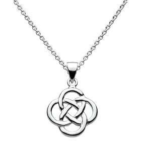 Heritage Sterling Silver Ladies' 9284 Celtic Plain Knot Pendant + 46cm Chain 9284HP