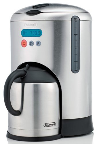 DeLONGHI 10-Cup Stainless Steel Coffee Maker w/Double-Wall Stainless Steel Thermal Carafe