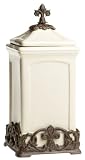 Arthur Court Fleur-De-Lis Tuscan Canister, 15-Inch