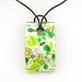 Rectangle Silver Foil Pendant - Camilla Green/Silver Style1