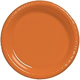 Creative Converting Touch of Color 20 Count Plastic Dinner Plates, Sunkissed Orange