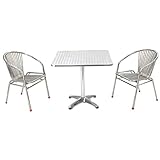 ガーデン3点セット ステンレス製 ガーデンチェア ガーデンテーブル ガーデンテーブルセット テーブルセット テーブルチェア スタッキングチェア 収納 ガーデン 家具 ガーデニング 屋外 庭 ベランダ 
