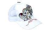 New Ed Hardy New York City NYC White Rhinestone Platinum Trucker Hat Cap / R1M0AZXK